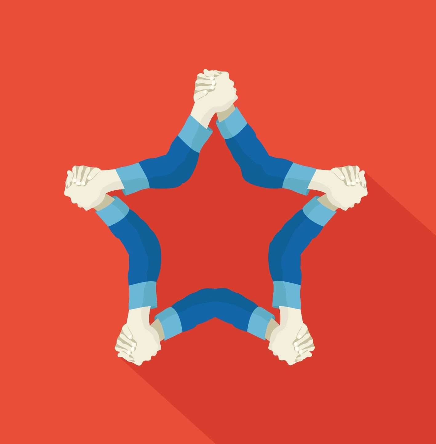 hands joined to form a star