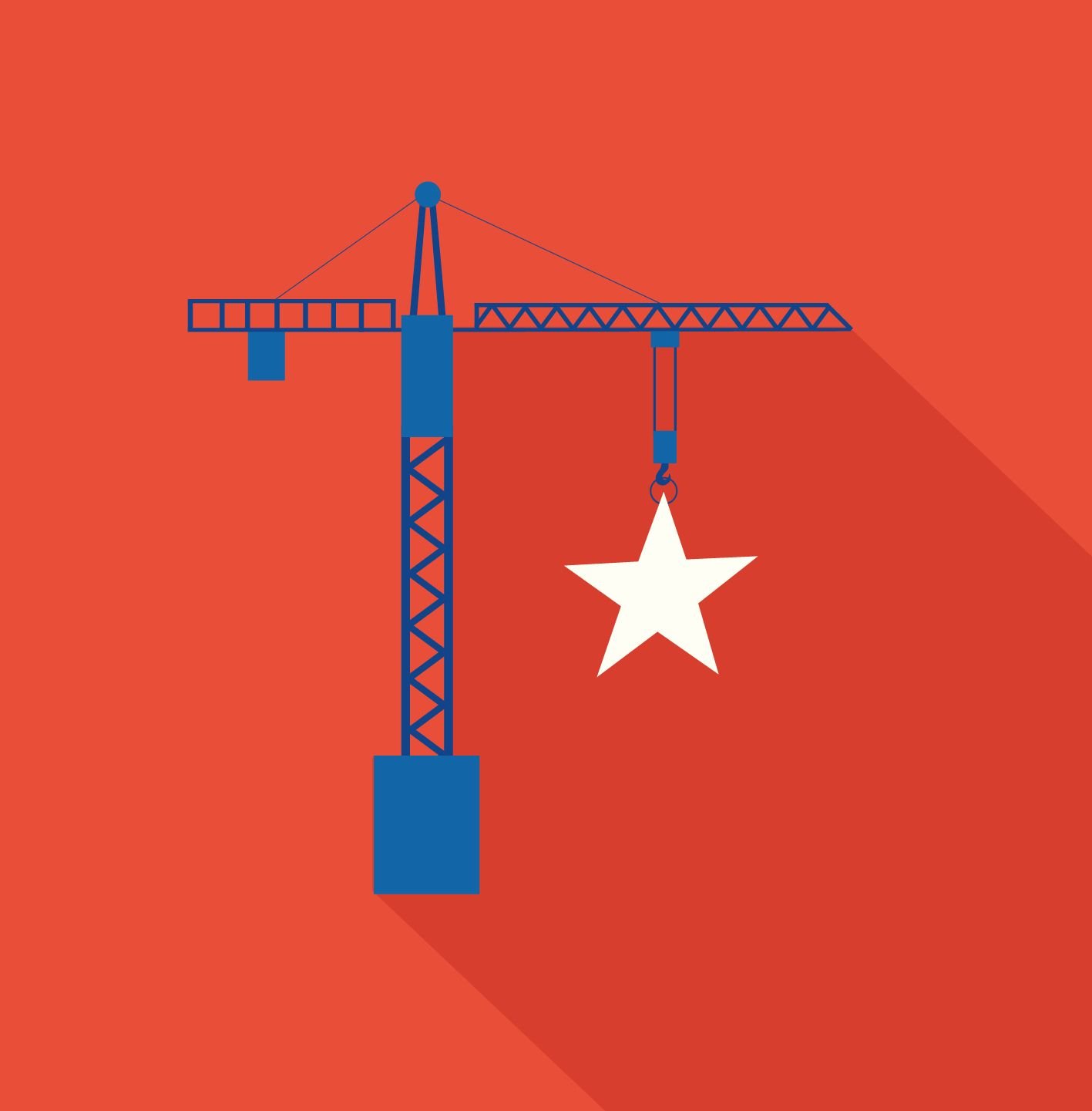 a crane and a star