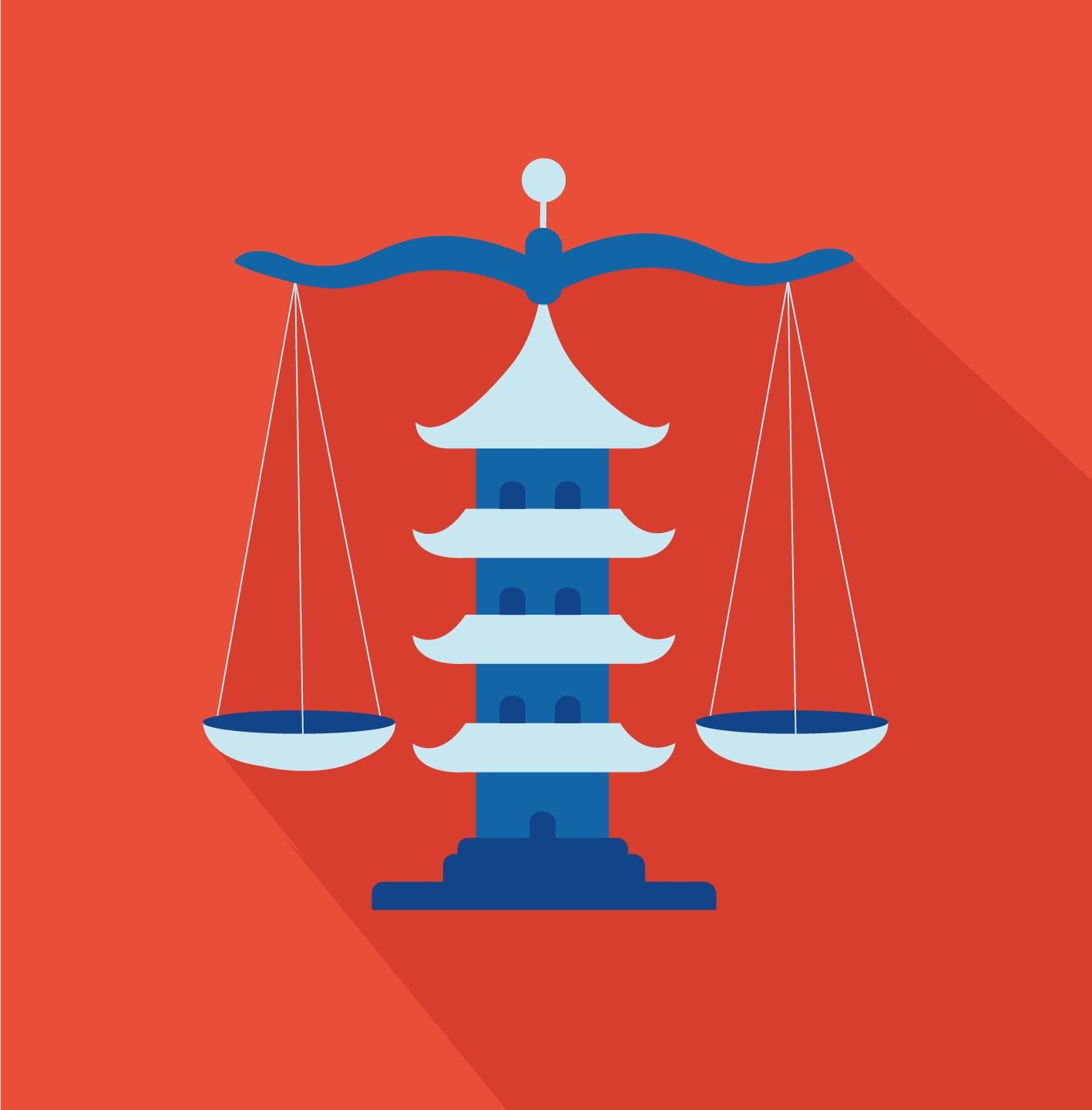 a pagoda-shaped scale